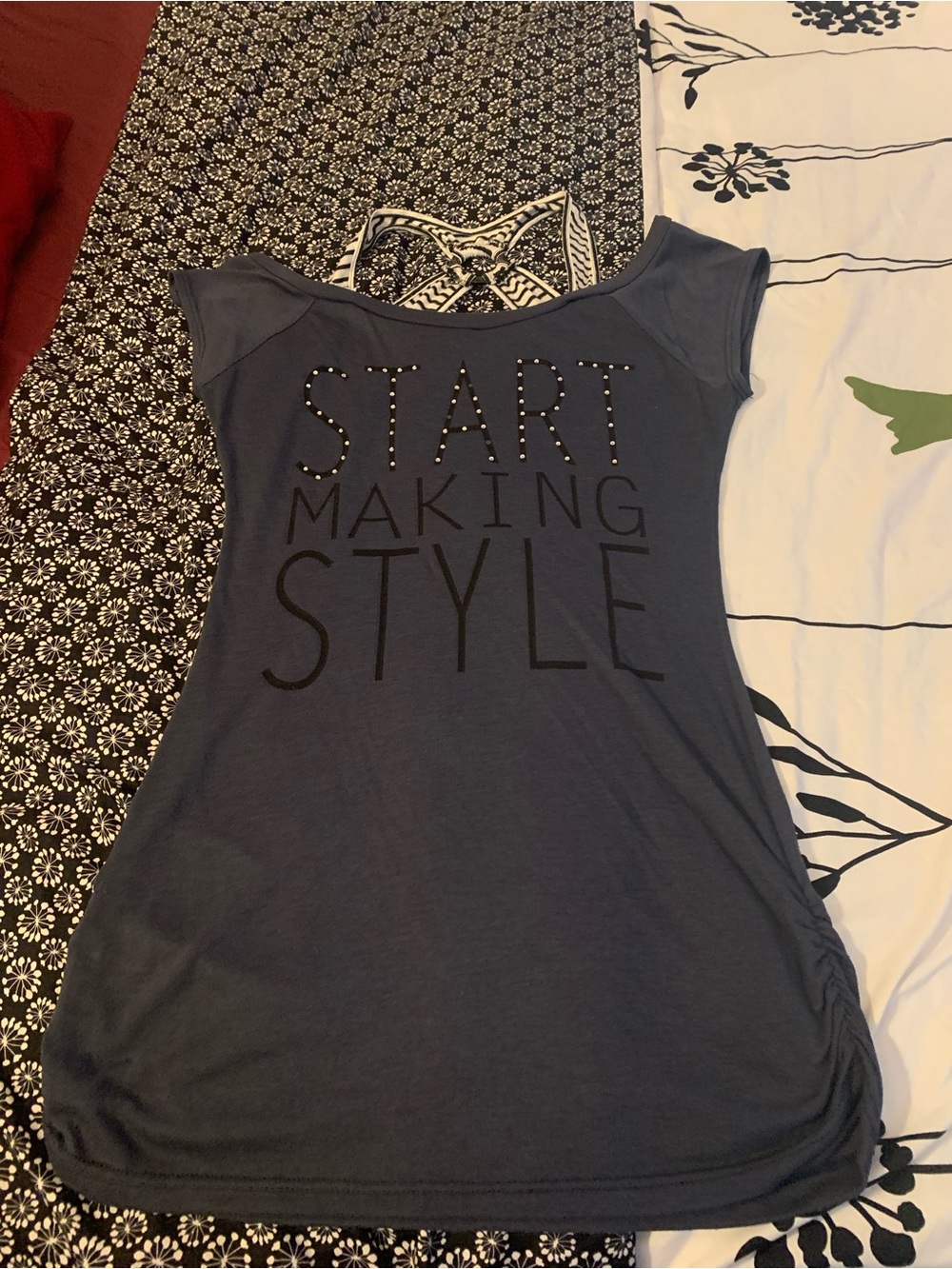 Women's Blue Graphic Tee - Start Making Style